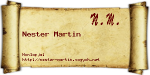 Nester Martin névjegykártya