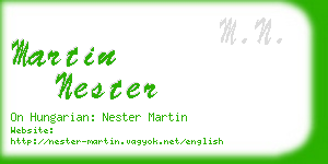 martin nester business card